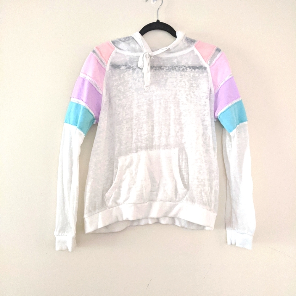 🌟Pink Rose Vintage Long Sleeve Hoodie Size Medium